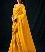 yellow color beautiful woven designer tissue fabric saree