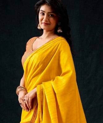 yellow color beautiful woven designer tissue fabric saree 3