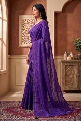 violet color beautiful woven designer tissue fabric saree 4