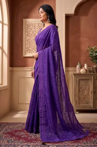 violet color beautiful woven designer tissue fabric saree