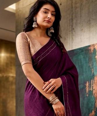 purple color beautiful woven designer tissue fabric saree 2