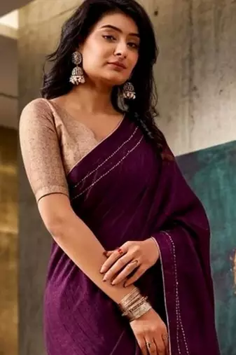 purple color beautiful woven designer tissue fabric saree
