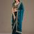 Enchanting blue tissue silk zari and sequins embroidered indian latest design party wear saree