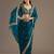 Enchanting blue tissue silk zari and sequins embroidered indian latest design party wear saree