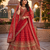 Red color Beads Handwork Motif Work Dori Embroidered Zari and Sequence work silk blend Lehenga choli set