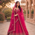 Pink color Beads Handwork Motif Work Dori Embroidered Zari and Sequence work silk blend Lehenga choli set