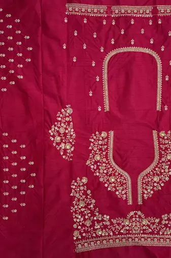 Pink color Beads Handwork Motif Work Dori Embroidered Zari and Sequence work silk blend Lehenga choli set