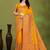 Premium  musturd yellow row pashmina silk blend party wear saree with blouse