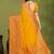 Premium  musturd yellow row pashmina silk blend party wear saree with blouse