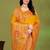 Premium  musturd yellow row pashmina silk blend party wear saree with blouse