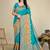Premium  sky blue  row pashmina silk blend party wear saree with blouse