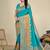 Premium  sky blue  row pashmina silk blend party wear saree with blouse