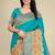 Premium  sky blue  row pashmina silk blend party wear saree with blouse