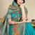 Premium  sky blue  row pashmina silk blend party wear saree with blouse
