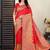 Premium red  row pashmina silk blend party wear saree with blouse
