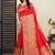 Premium red  row pashmina silk blend party wear saree with blouse