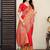 Premium red  row pashmina silk blend party wear saree with blouse