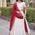 Navratri White Viscose Jacquard Lehenga Choli with Zari Work & Contrast Dupatta - free size