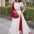 Navratri White Viscose Jacquard Lehenga Choli with Zari Work & Contrast Dupatta - free size