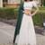 Navratri White Viscose Jacquard Lehenga Choli with Zari Work & Contrast Dupatta - free size