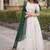 Navratri White Viscose Jacquard Lehenga Choli with Zari Work & Contrast Dupatta - free size