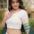 Navratri White Viscose Jacquard Lehenga Choli with Zari Work & Contrast Dupatta - free size