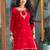 Red Color Embroidery And Sequence Work Faux Georgette Salwar Suit