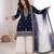 navy blue color beautiful embroidery and sequence work silk blend kurti palazzo set