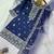navy blue color beautiful embroidery and sequence work silk blend kurti palazzo set