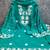 women's sea green unstitched roman silk dress material with embroidered dupatta
