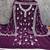 women's purple unstitched georgette dress material with embroidered dupatta
