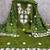 women's green unstitched roman silk dress material with embroidered dupatta