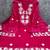 women's magenta unstitched roman silk dress material with embroidered dupatta