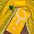 women's yellow unstitched georgette dress material with embroidered dupatta