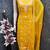 women's yellow unstitched georgette dress material with embroidered dupatta