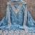 women's steel blue unstitched jalpari cotton dress material with embroidered dupatta