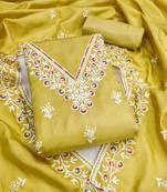 women's light green unstitched jalpari cotton dress material with embroidery dupatta