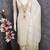 women's white unstitched chanderi cotton dress material with emblished dupatta