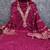 women's magenta unstitched chanderi cotton dress material with emblished dupatta
