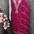 women's magenta unstitched chanderi cotton dress material with emblished dupatta