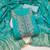 women's sea green unstitched chanderi cotton dress material with emblished dupatta