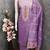 women's voilet unstitched chanderi cotton dress material with emblished dupatta