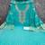 women's sea green unstitched chanderi cotton dress material with emblished dupatta