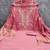 women's pink unstitched chanderi cotton dress material with emblished dupatta