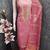 women's pink unstitched chanderi cotton dress material with emblished dupatta