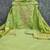 women's light green unstitched chanderi cotton dress material with emblished dupatta
