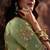 pista & pink fendy satin handwork motif work crystal beads work saree with blouse