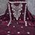 women's purple unstitched chanderi cotton dress material with embroidered dupatta