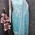 women's sky blue unstitched chanderi cotton dress material with embroidered dupatta