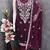 women's purple unstitched chanderi cotton dress material with embroidered dupatta